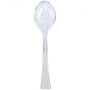 Clear Heavyweight Plastic Salad Serving Spoon (Case Qty: 72)