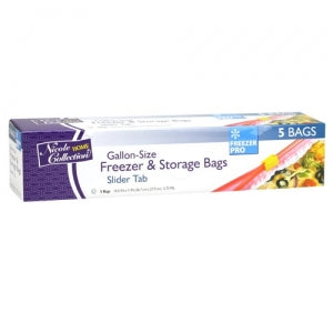 Gallon - Slide Tab - Freezer/Storage Bags - 5 Count (Case Qty: 240)