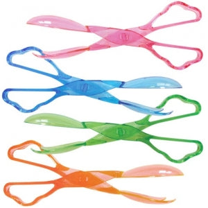 Neon Plastic Salad Tongs 4 Assorted Colors (Case Qty: 48)