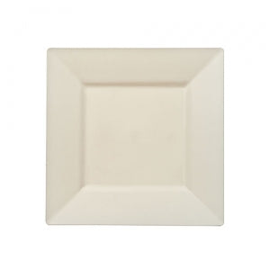 Squares - Cream 6.5" Square Plastic Dinner Plates (Case Qty: 120)