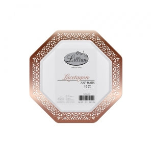 Lacetagon - Polished Rose Gold - 7.25" Plate (Case Qty: 120)