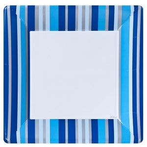 Blue Stripe 10" Square Dinner Plate 24 Ct. (Case Qty: 576)