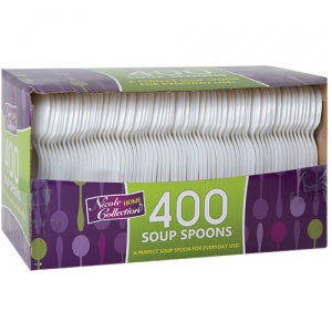 Boxed White Medium Weight Soupspoon 400 Count (Case Qty: 4000)