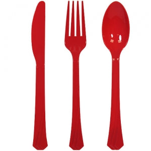 Red Heavyweight Cutlery Combo 24 Count (Case Qty: 576)