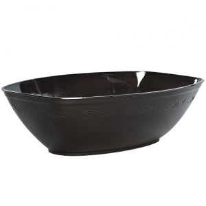 Black Plastic Oval Luau Bowl (Case Qty: 50)