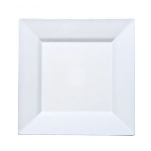 Squares - White 8" Square Plastic Dinner Plates (Case Qty: 120)