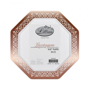 Lacetagon - Polished Rose Gold - 9.25" Plate (Case Qty: 120)
