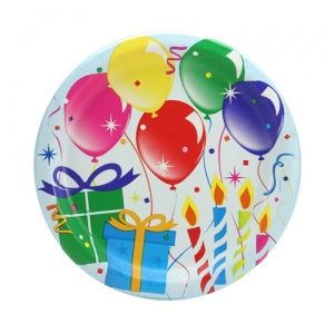 Birthday Balloons - 9" Paper Plates - 18 Count (Case Qty: 648)
