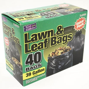 Trash Bags - 39 Gallon Lawn & Leaf Bags 40 Count (Case Qty: 240)