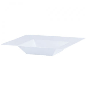 Squares - White 12 oz. Square Plastic Dinner Bowls (Case Qty: 120)