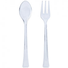 Mini Clear Plastic Spoons And Forks Combo - 48 Count (Case Qty: 2400)