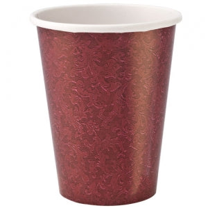 Burgundy Texture 9oz Hot/Cold Paper Cup 24 Ct. (Case Qty: 576)