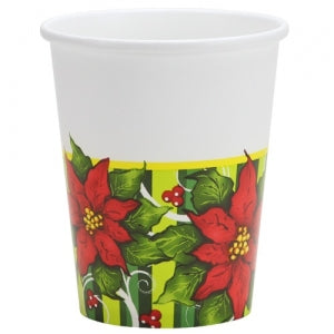 Poinsettia Wreath - 9 oz. Cups - 24 Count (Case Qty: 864)
