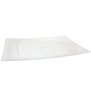 Clear 12" x 18" Rectangular Plastic Tray - 2 Pack (Case Qty: 24)