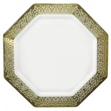 Lacetagon - 11" Pearl Plate - Gold Rim - 10 Count (Case Qty: 120)
