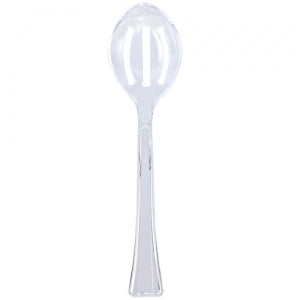 Clear Heavyweight Plastic Slotted Salad Serving Spoon (Case Qty: 72)