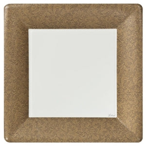 Texture Gold 10" Square Dinner Paper Plates (Case Qty: 576)