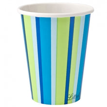 Bright Blue Stripe 9oz Hot/Cold Paper Cup 24 Ct. (Case Qty: 576)
