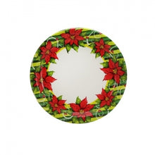 Poinsettia Wreath - 7" Paper Plates - 36 Count (Case Qty: 1296)