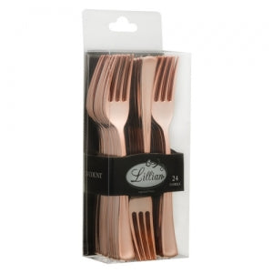 Cutlery - Polished Rose Gold - Fork - Acetate Box - 24 Count (Case Qty: 576)