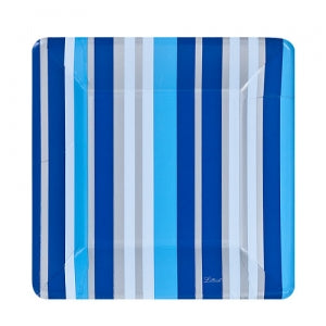 Blue Stripe 7" Square Plates 24 Ct. (Case Qty: 576)