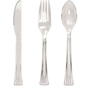 Clear Premium Plastic Cutlery Combo - 24 Count (Case Qty: 576) – Pans Pro