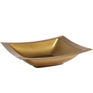 Gold 12oz Rectangular Plastic Soup Bowls (Case Qty: 120)