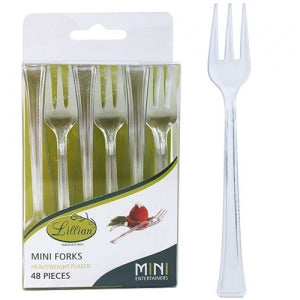 Mini Clear Plastic Forks (Case Qty: 2400)