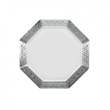 Lacetagon - 7.25" Pearl Plate - Silver Rim - 10 Count (Case Qty: 120)