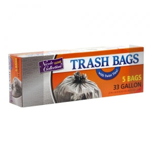 Trash Bags - 33 Gallon - Twist Tie - Trash Bag - Black (Case Qty: 240)