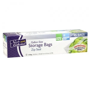 Gallon - Zip Seal Storage Bags - 45 Count (Case Qty: 1080)