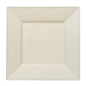 Squares - Cream 9.5" Square Plastic Dinner Plates (Case Qty: 120)