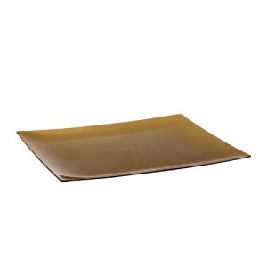 Gold 7.5" Rectangular Plastic Appetizer Plates (Case Qty: 120)