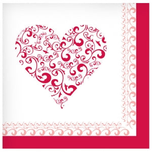 Valentine Hearts Lunch Napkin 24 Count (Case Qty: 1728)