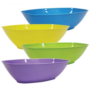 Plastic Luau Bowls, Assorted Vibrant Colors (Case Qty: 24)