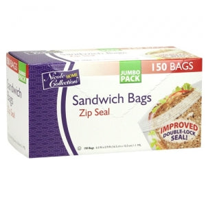 Sandwich - Zip Seal Bags - 150 Count (Case Qty: 3600)