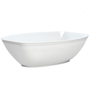White Plastic Oval Luau Bowl (Case Qty: 50)