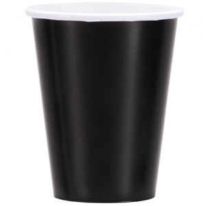 Black 9 oz. Hot/Cold Paper Cups - 24 count (Case Qty: 576)