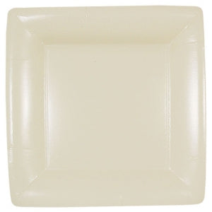 Solid Ivory 10" Square Dinner Paper Plates (Case Qty: 576)
