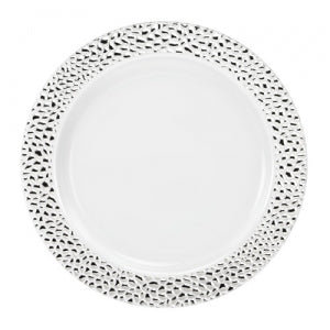 Pebbled - Silver - 9" Plate (Case Qty: 120)