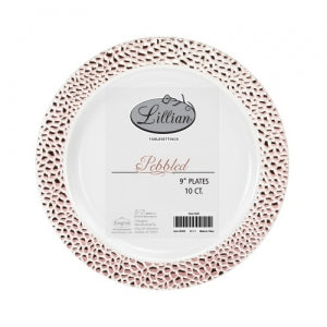 Pebbled - Polished Rose Gold - 9" Plate (Case Qty: 120)