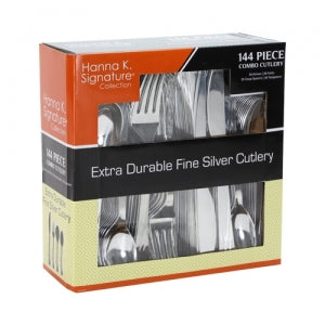 Polished Silver Cutlery Combo - 144 count - Boxed (Case Qty: 1728)