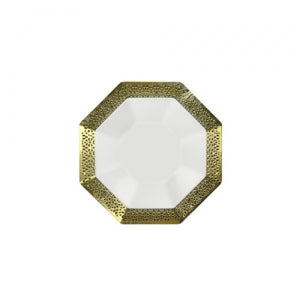 Lacetagon - 5 oz. Pearl Bowl - Gold Rim - 10 Count (Case Qty: 120)