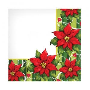 Poinsettia Wreath - Beverage Napkin - 36 Count (Qty: 1296)